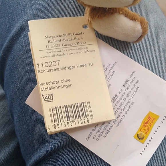 Steiff key chain Rabbit 4" - Picture 9 of 9